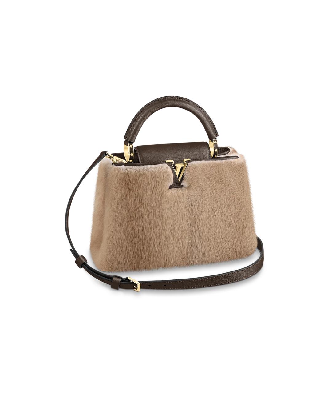 LOUIS VUITTON Бежевая меховая сумка тоут, фото 1