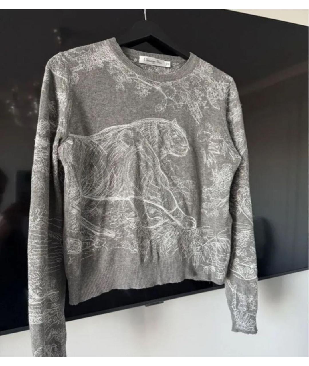 CHRISTIAN DIOR Серый кашемировый джемпер / свитер, фото 2