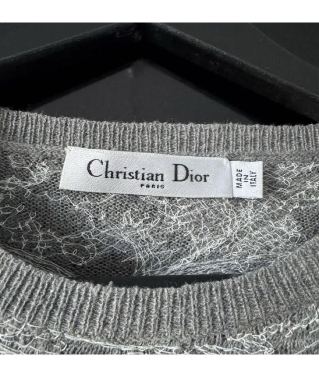 CHRISTIAN DIOR Серый кашемировый джемпер / свитер, фото 4