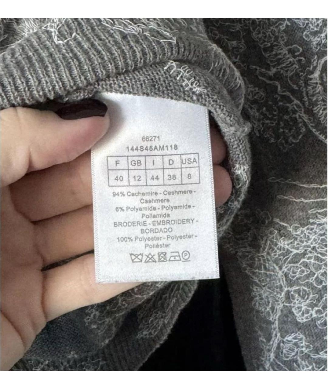CHRISTIAN DIOR Серый кашемировый джемпер / свитер, фото 5