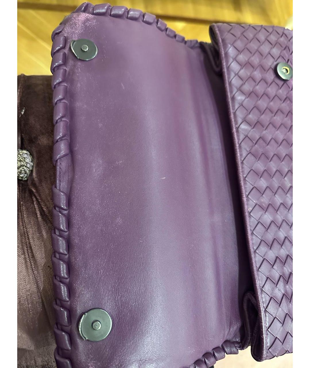 BOTTEGA VENETA Фиолетовая кожаная сумка с короткими ручками, фото 6