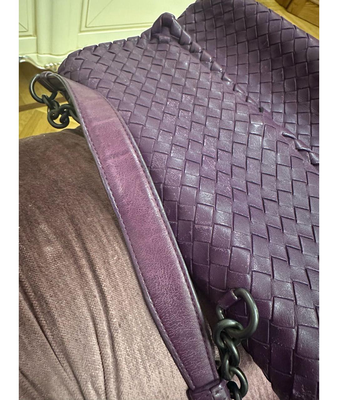 BOTTEGA VENETA Фиолетовая кожаная сумка с короткими ручками, фото 8