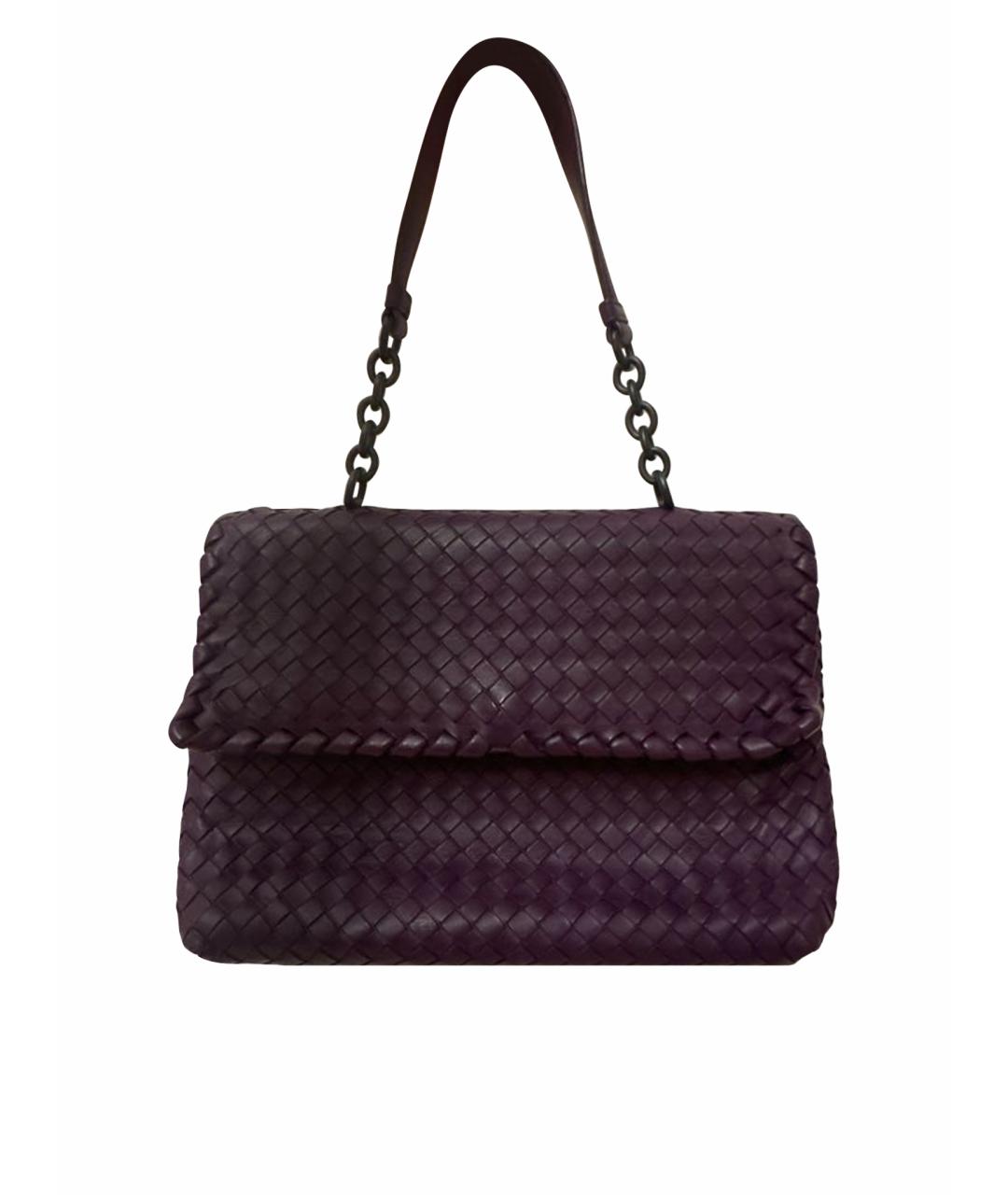 BOTTEGA VENETA Фиолетовая кожаная сумка с короткими ручками, фото 1
