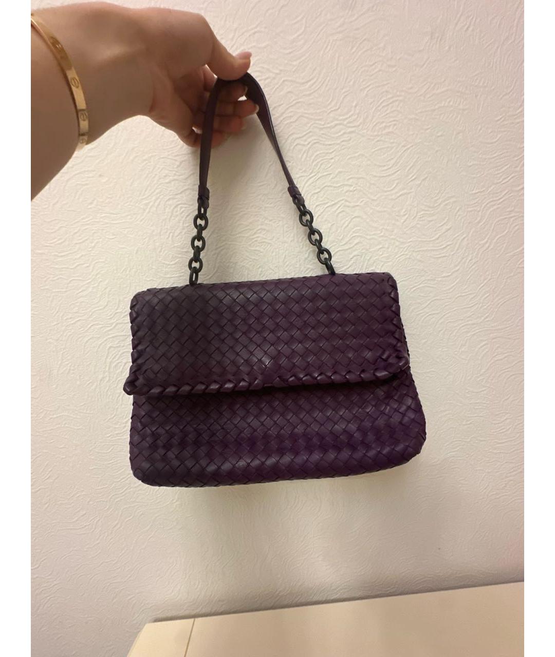 BOTTEGA VENETA Фиолетовая кожаная сумка с короткими ручками, фото 9