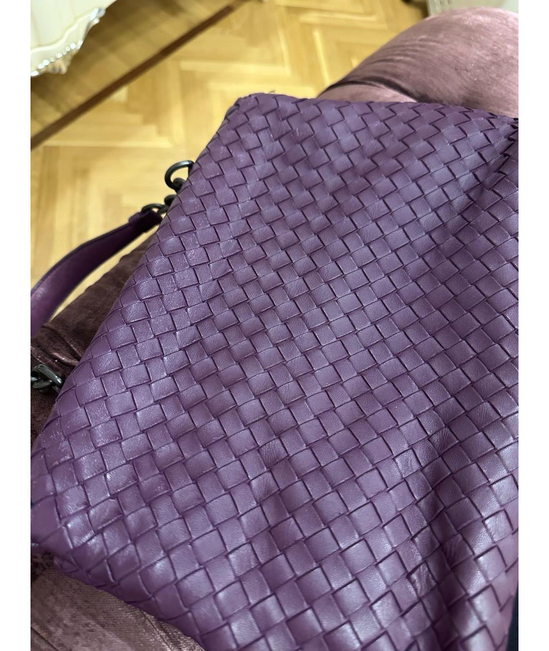 BOTTEGA VENETA Фиолетовая кожаная сумка с короткими ручками, фото 5