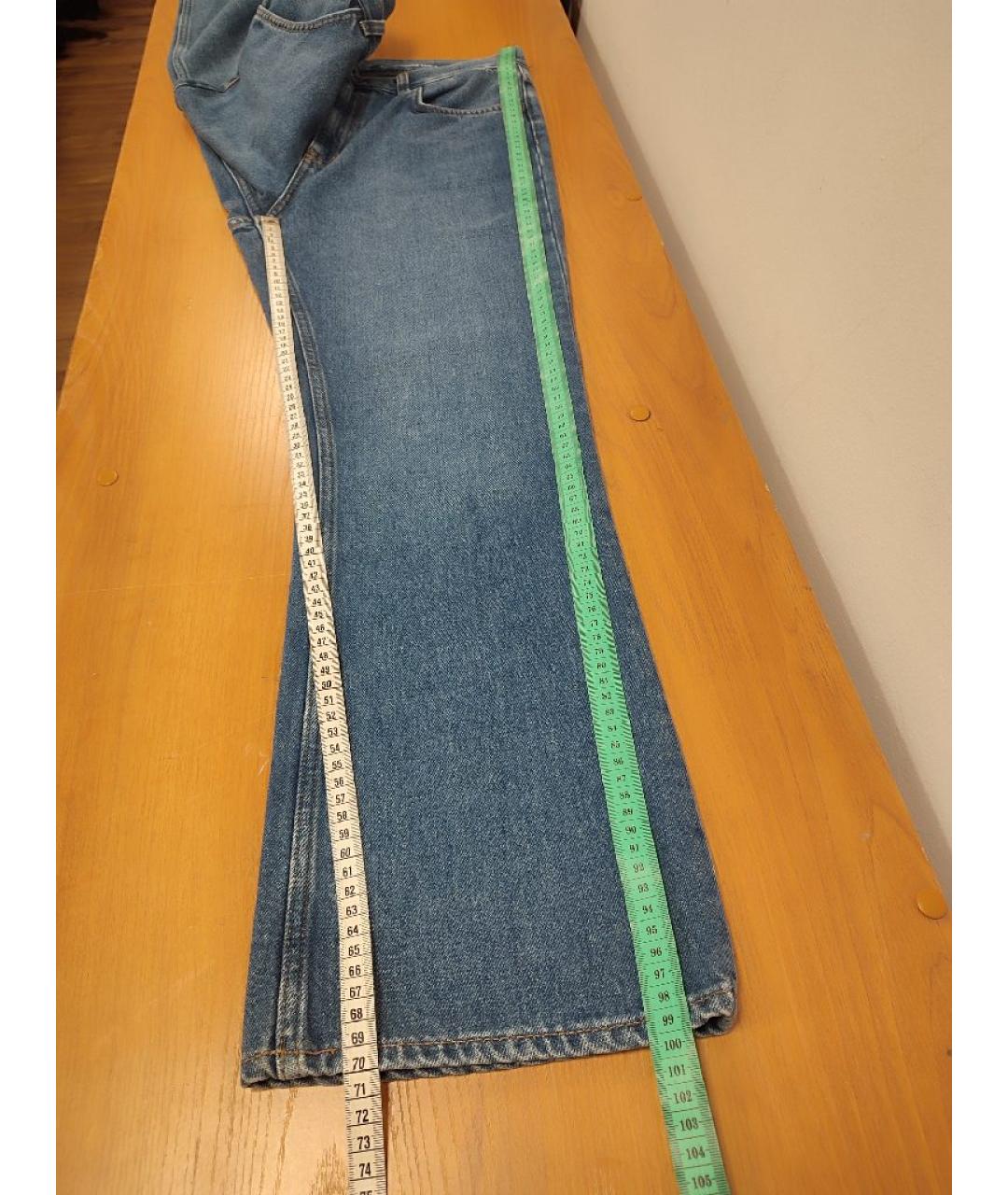 COS Голубые хлопко-полиэстеровые прямые джинсы, фото 7