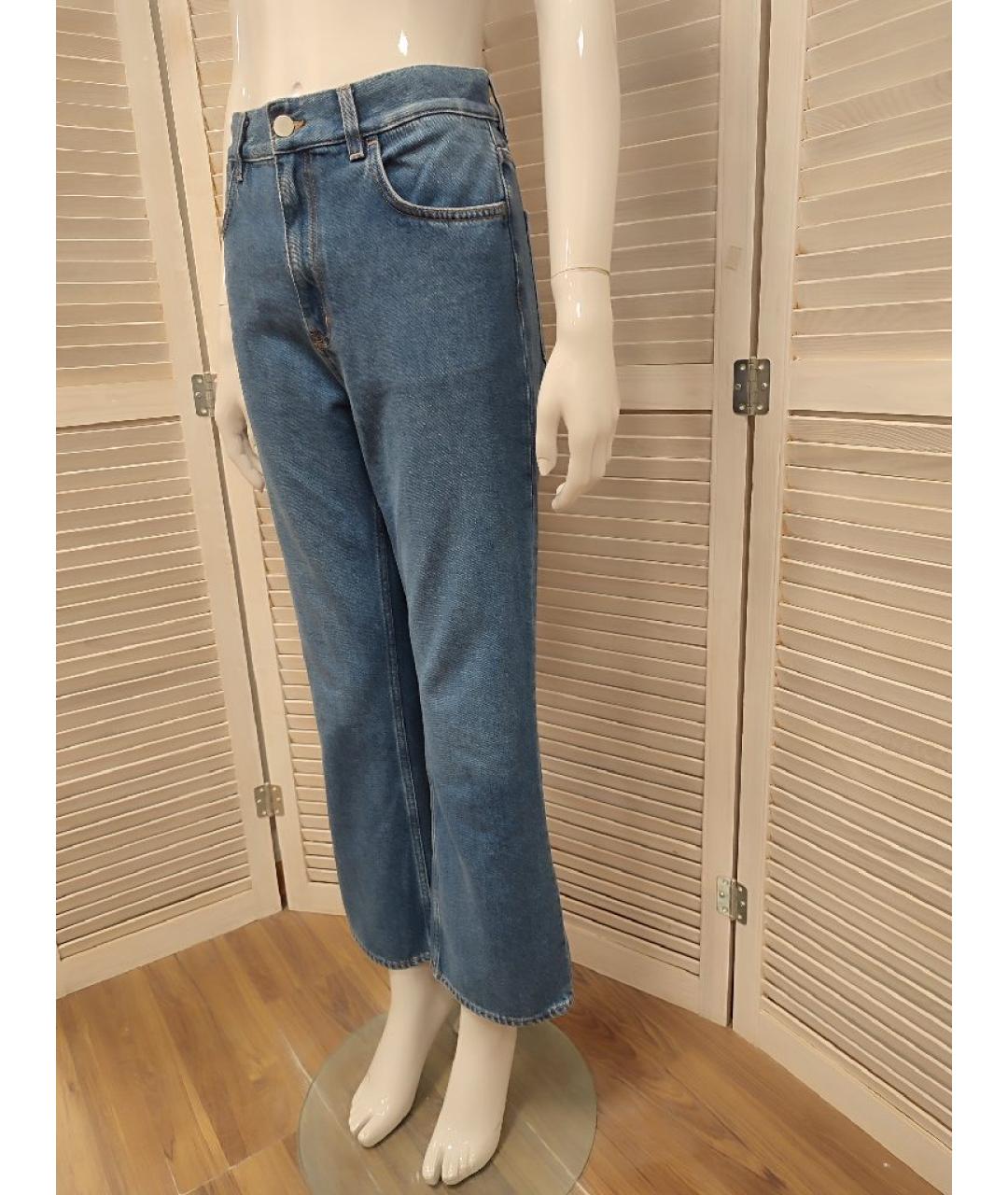 COS Голубые хлопко-полиэстеровые прямые джинсы, фото 5