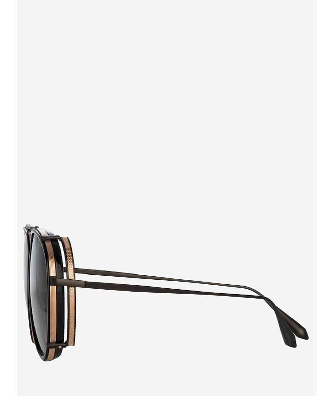 LINDA FARROW Золотые металлические солнцезащитные очки, фото 3