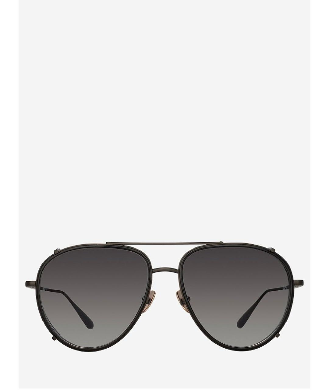 LINDA FARROW Золотые металлические солнцезащитные очки, фото 2