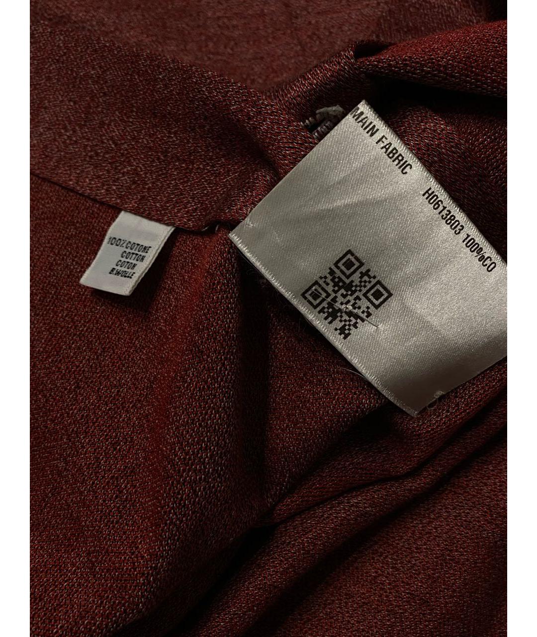 KITON Бордовая хлопковая классическая рубашка, фото 5