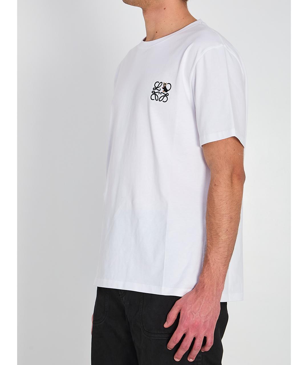 LOEWE Белая хлопковая футболка, фото 3