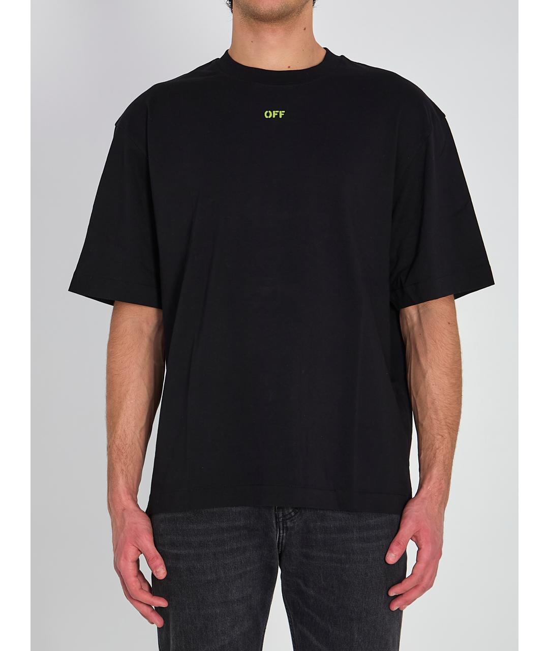 OFF-WHITE Черная хлопковая футболка, фото 2