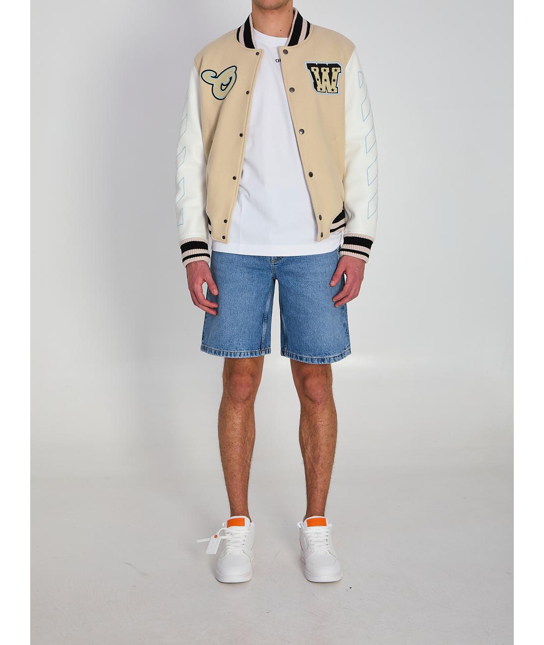 OFF-WHITE Бежевая шерстяная куртка, фото 6