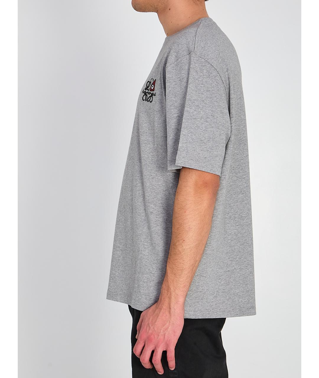 LOEWE Серая хлопковая футболка, фото 4