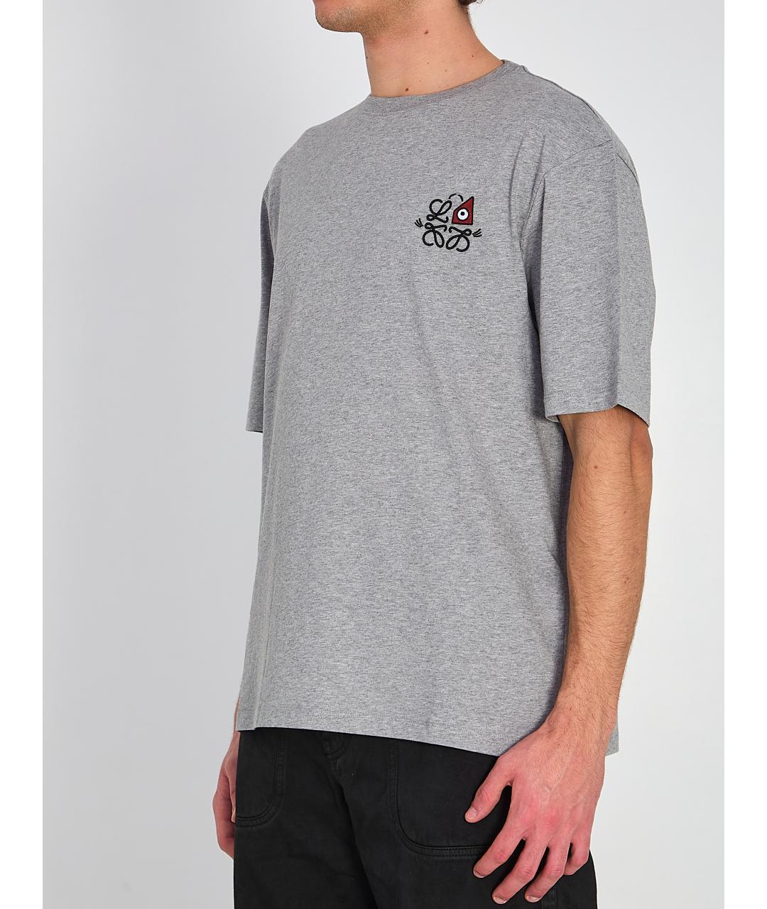 LOEWE Серая хлопковая футболка, фото 3