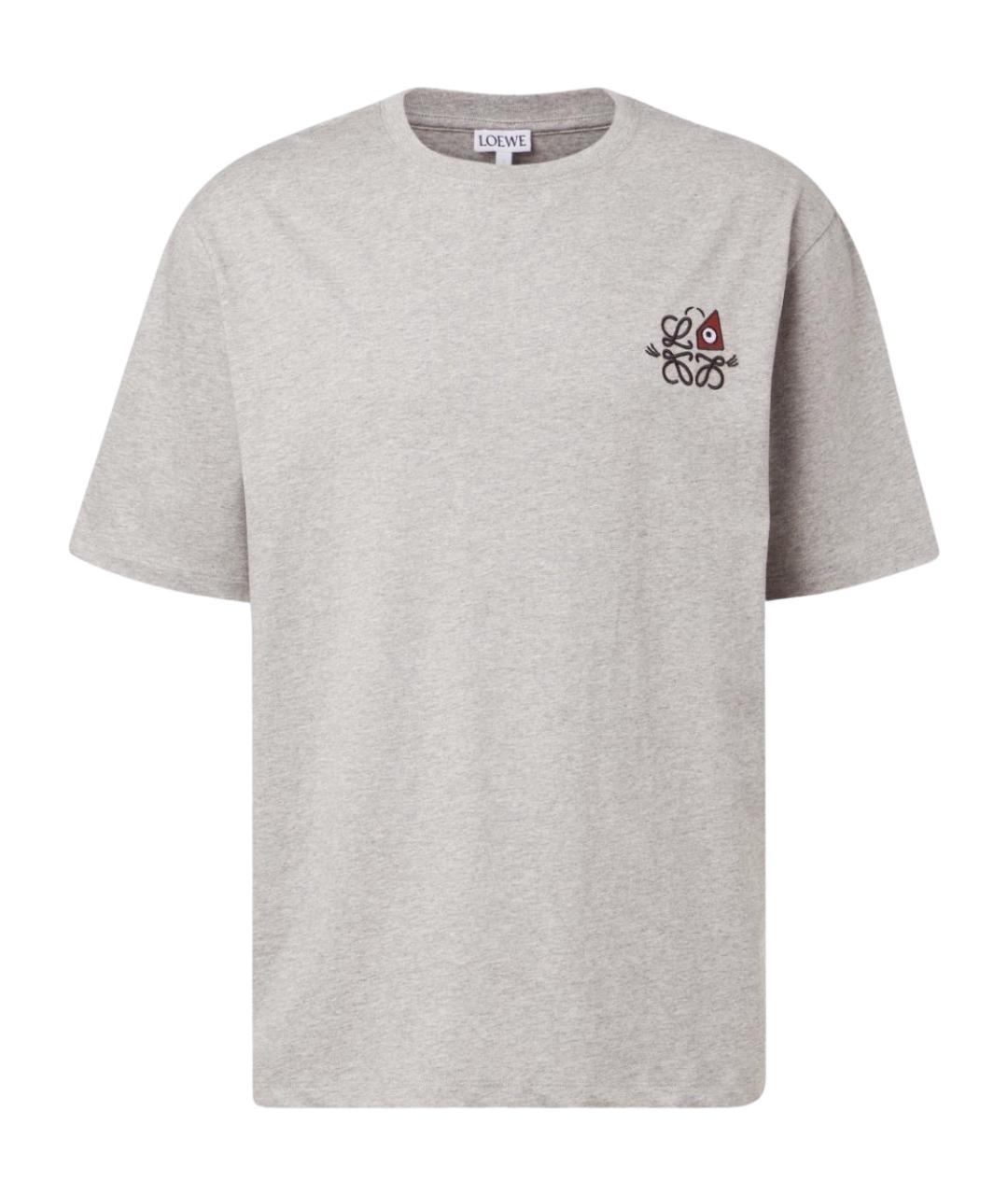 LOEWE Серая хлопковая футболка, фото 1