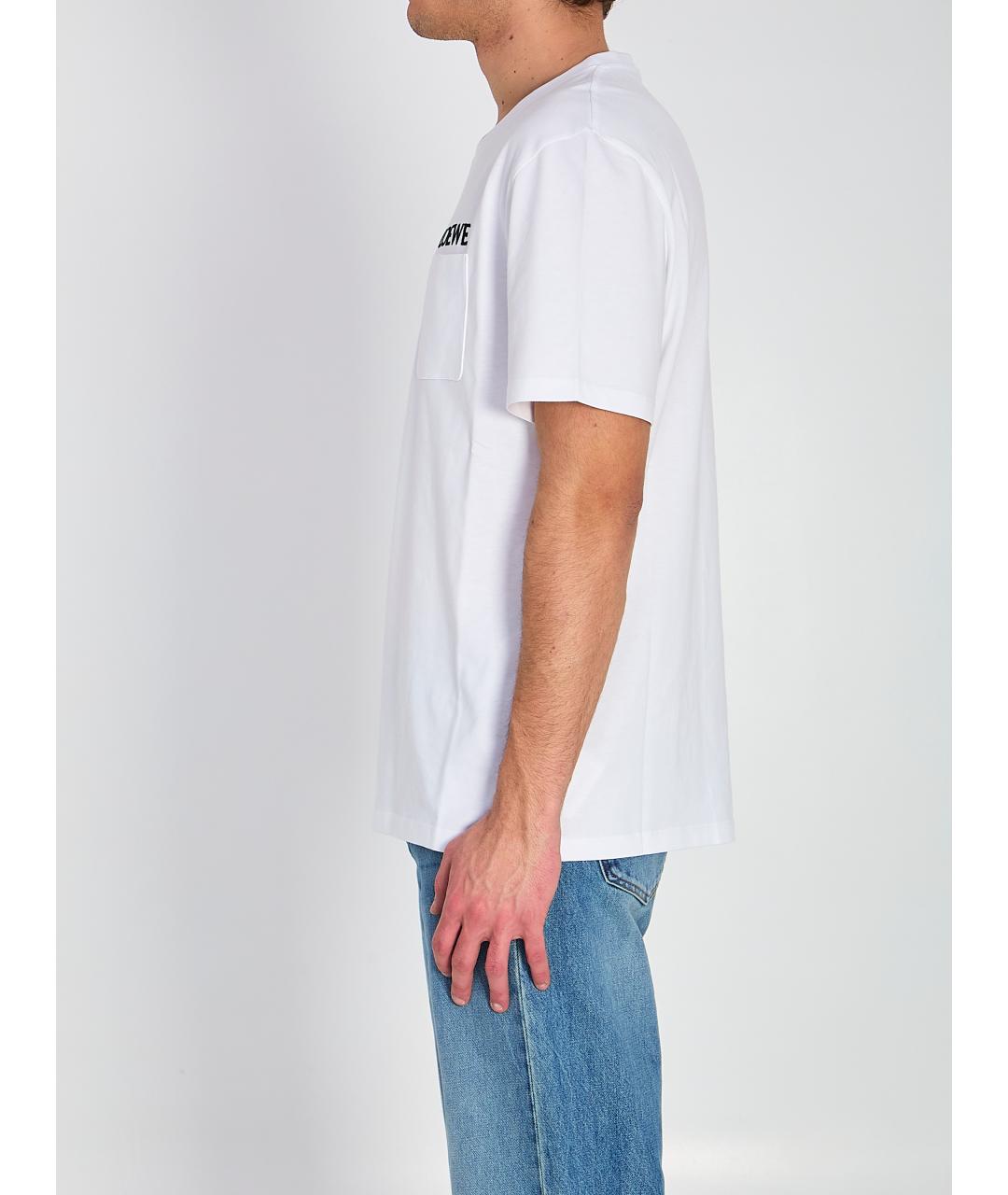 LOEWE Белая хлопковая футболка, фото 4