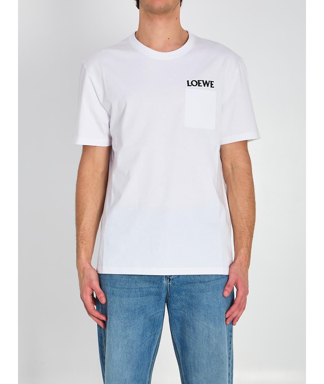 LOEWE Белая хлопковая футболка, фото 2