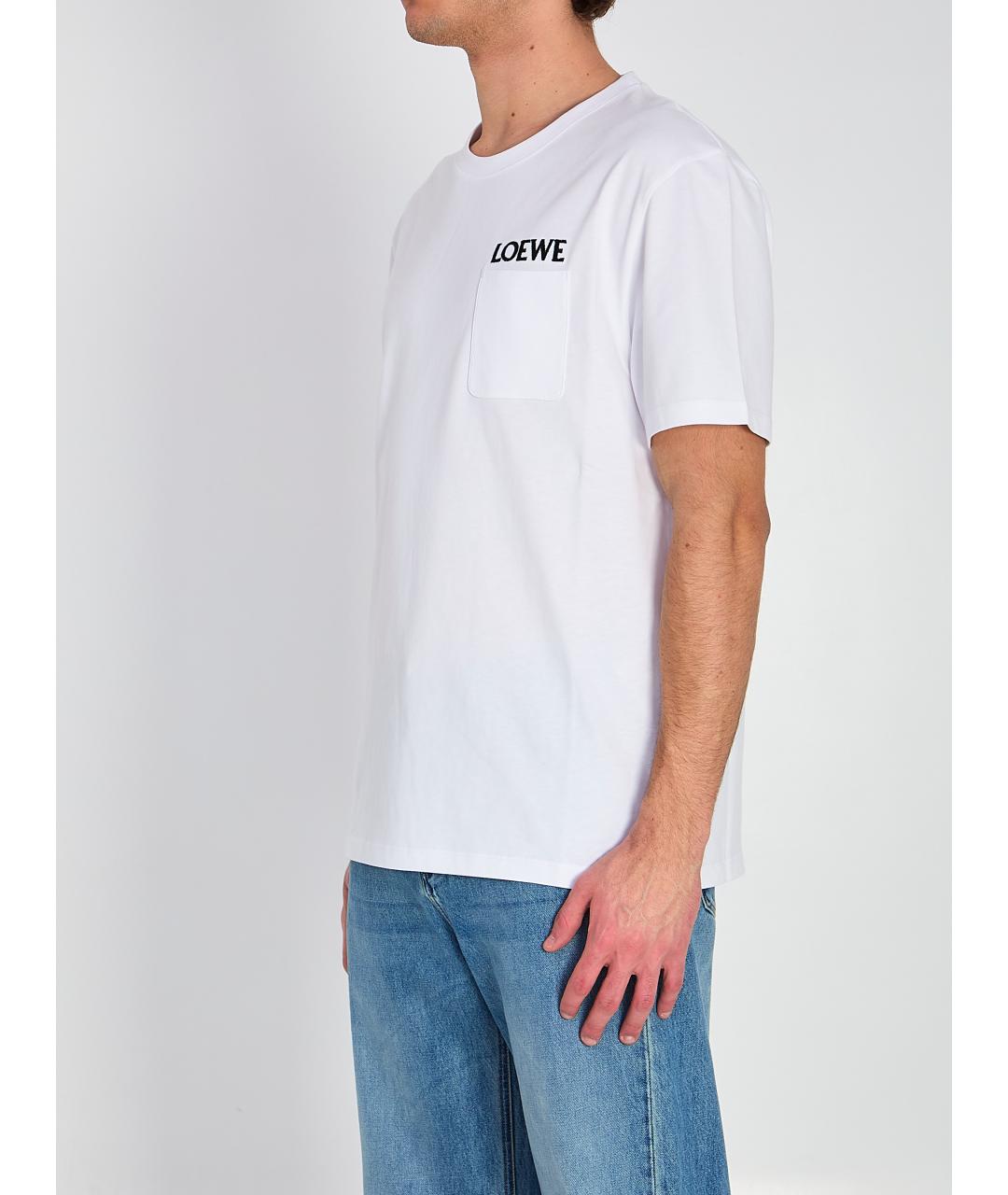 LOEWE Белая хлопковая футболка, фото 3