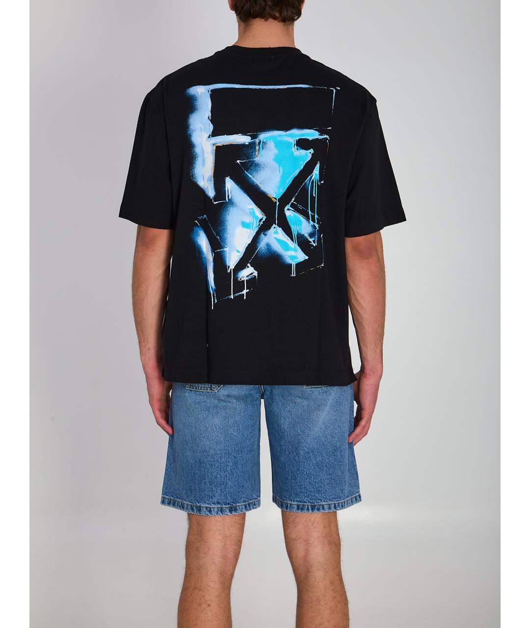 OFF-WHITE Черная хлопковая футболка, фото 4