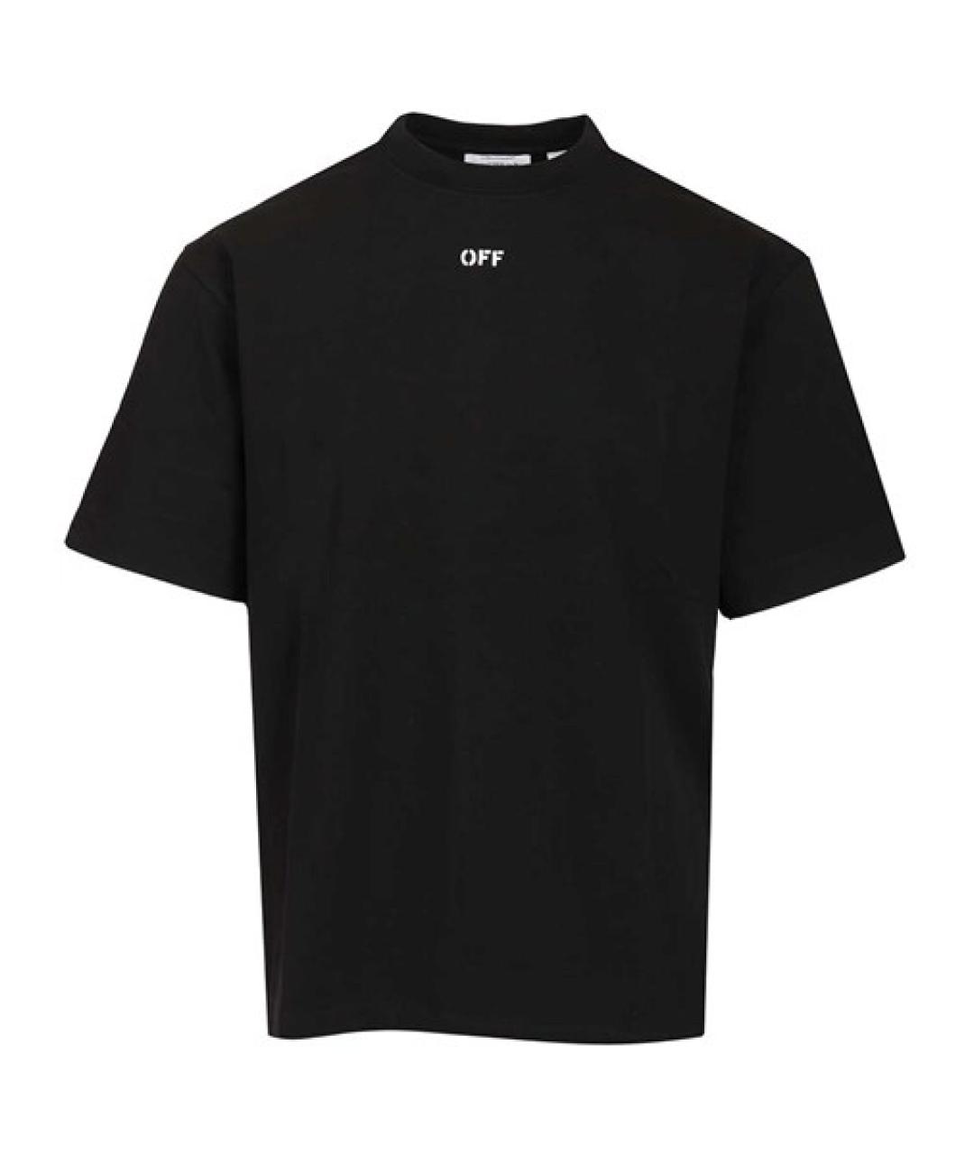 OFF-WHITE Черная хлопковая футболка, фото 1