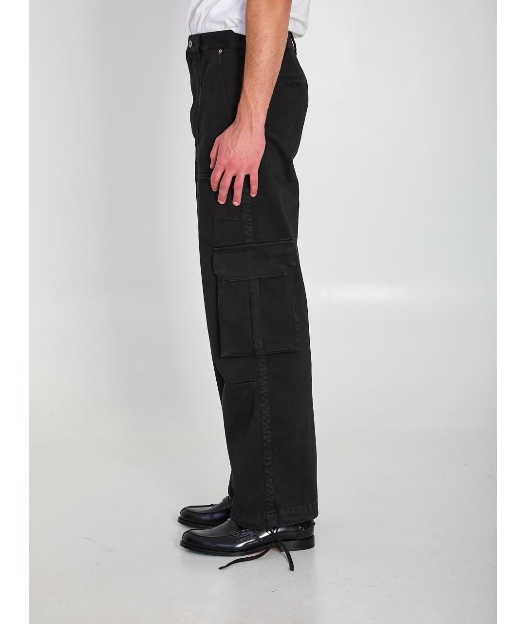 LOEWE Черные хлопковые повседневные брюки, фото 4