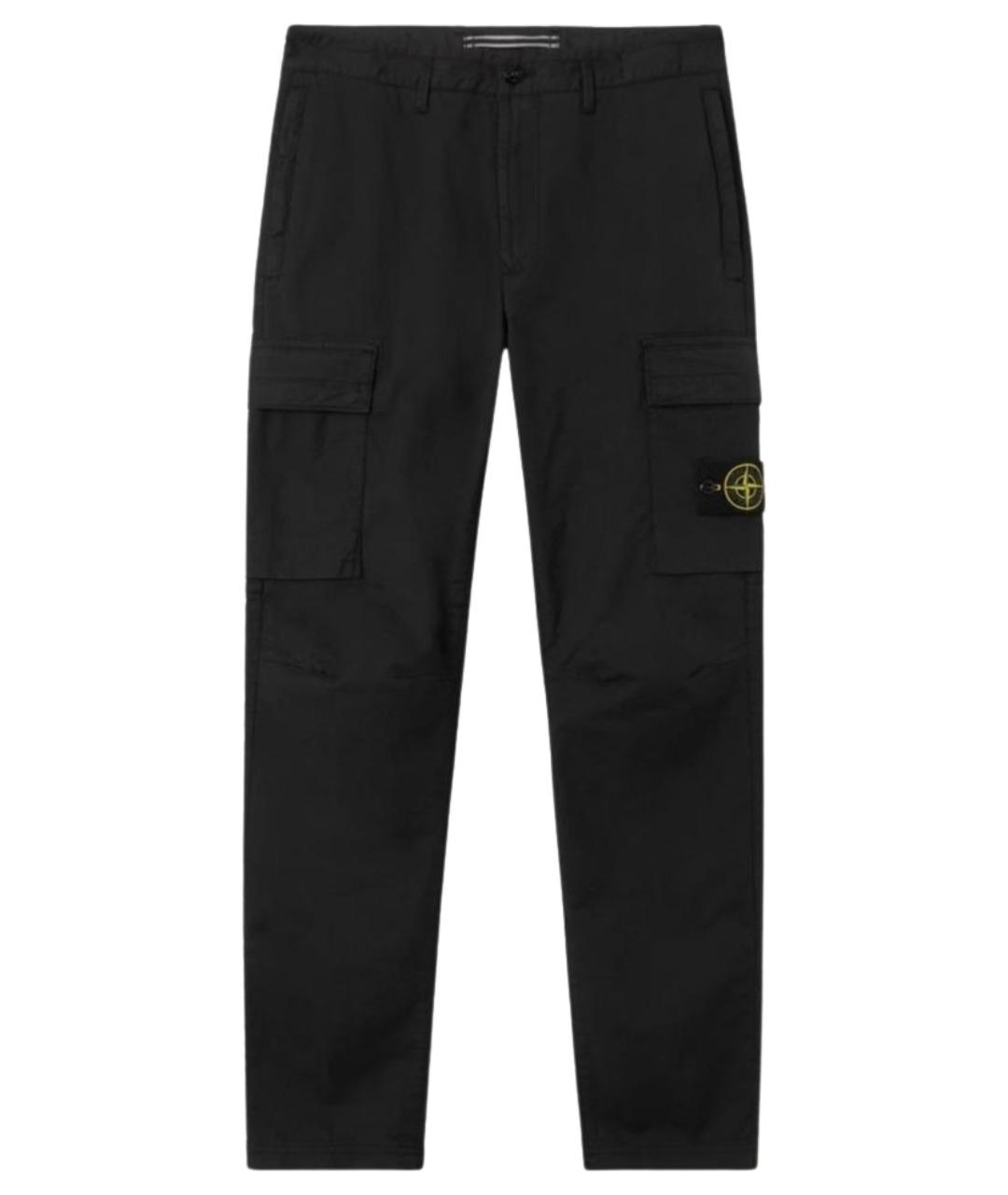 STONE ISLAND Черные хлопковые повседневные брюки, фото 1