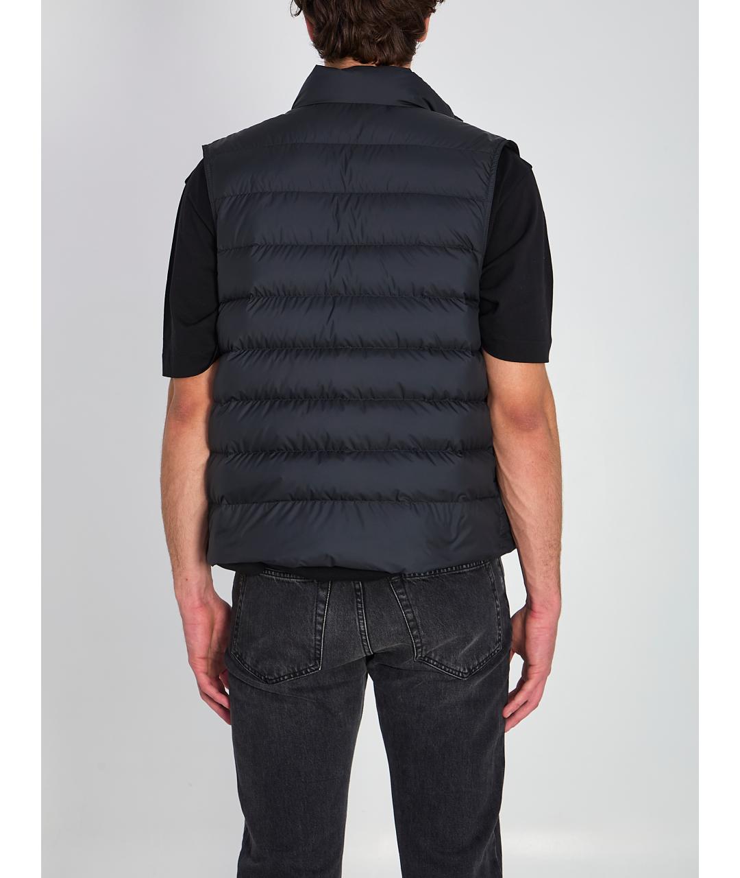 MONCLER Черный полиэстеровый жилет, фото 5