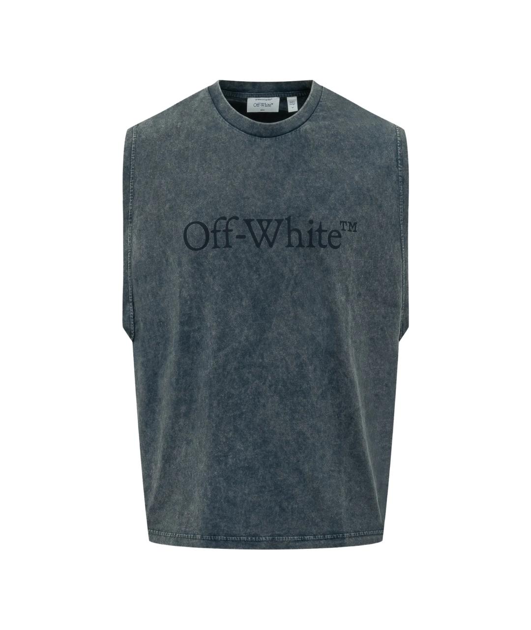 OFF-WHITE Синяя хлопковая майка, фото 1