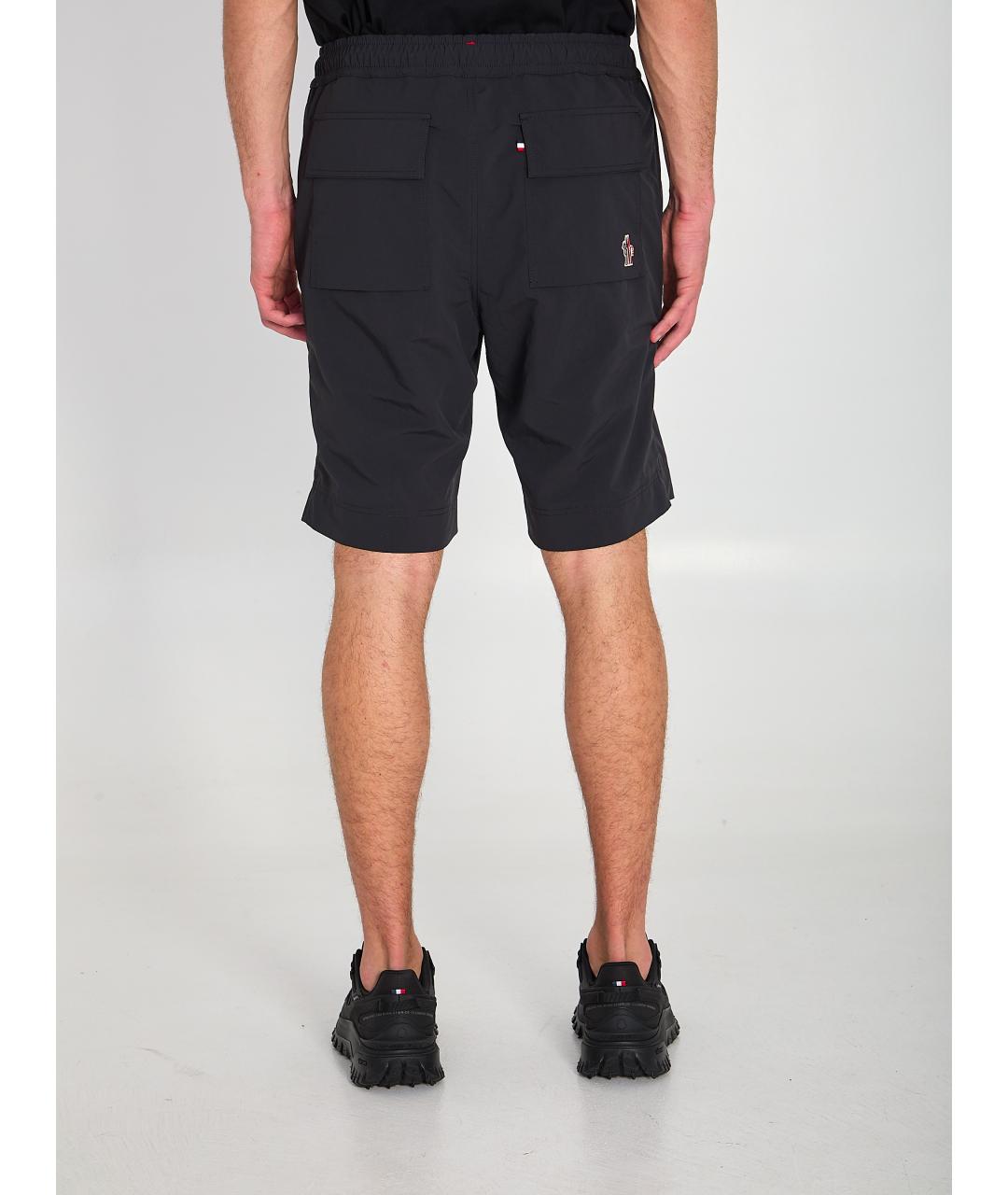 MONCLER GRENOBLE Черные полиэстеровые шорты, фото 4