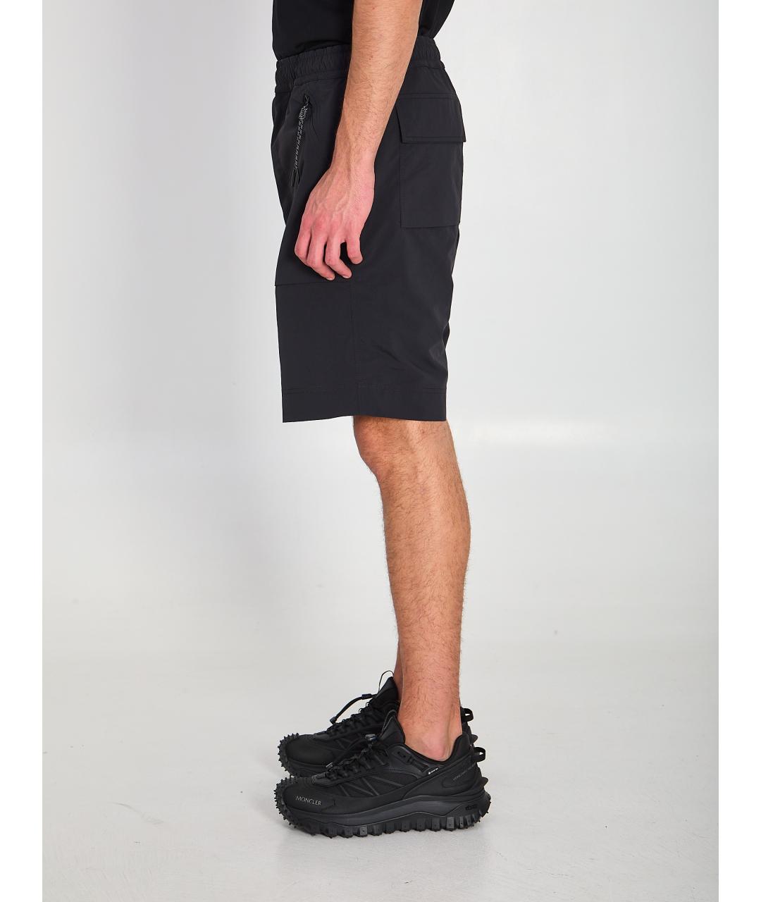 MONCLER GRENOBLE Черные полиэстеровые шорты, фото 3