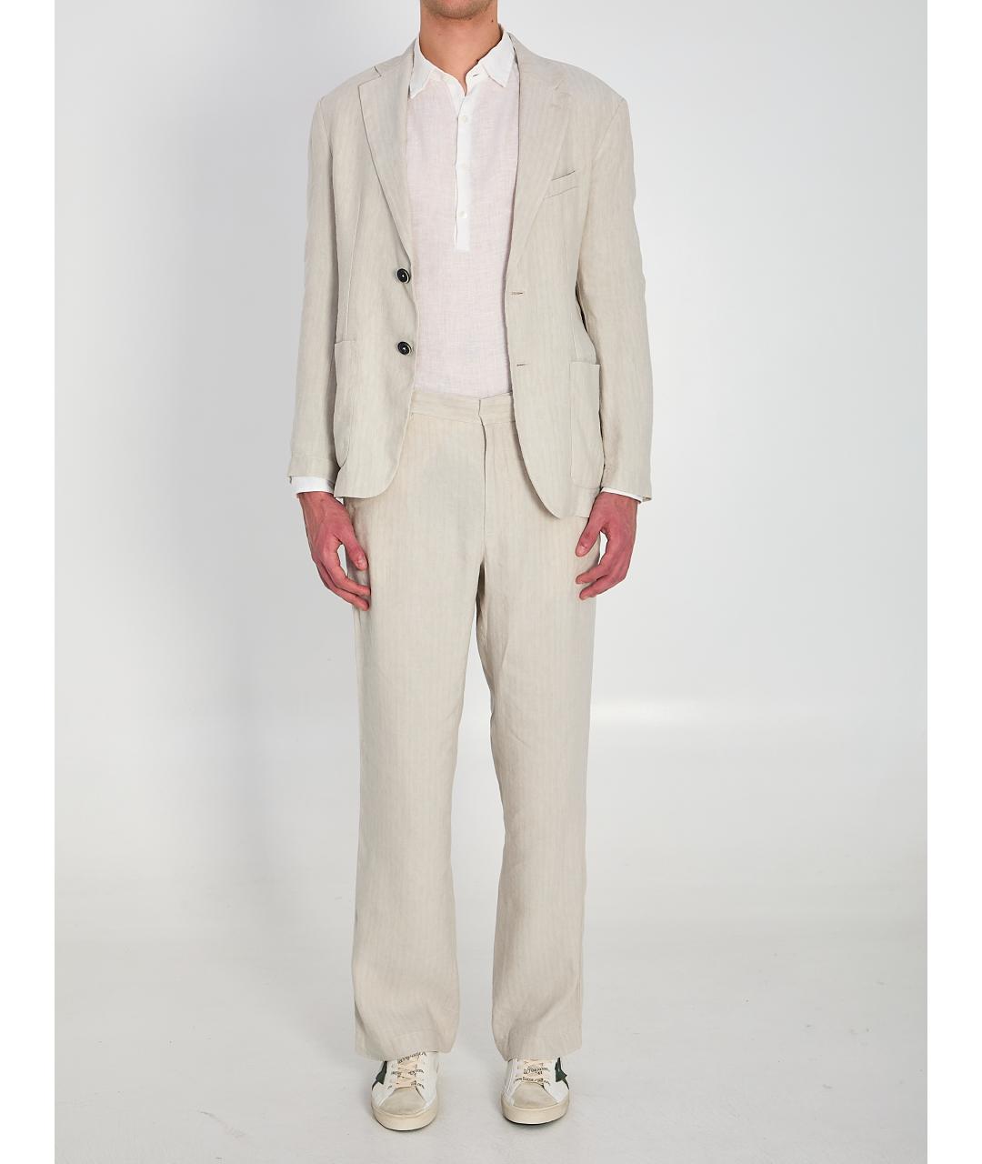 BARENA Бежевый льняной пиджак, фото 5