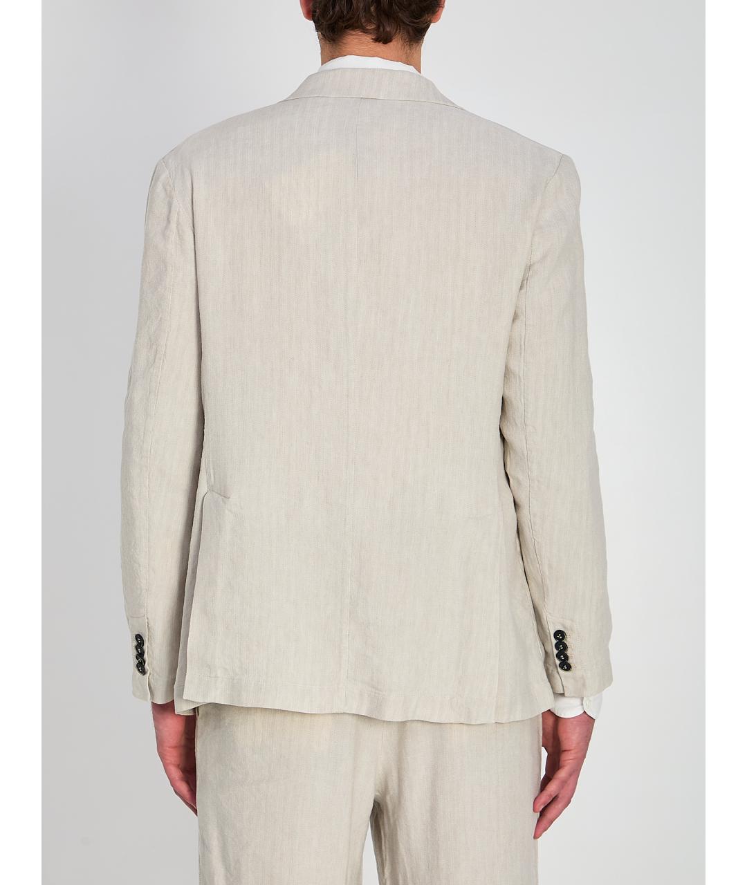 BARENA Бежевый льняной пиджак, фото 4