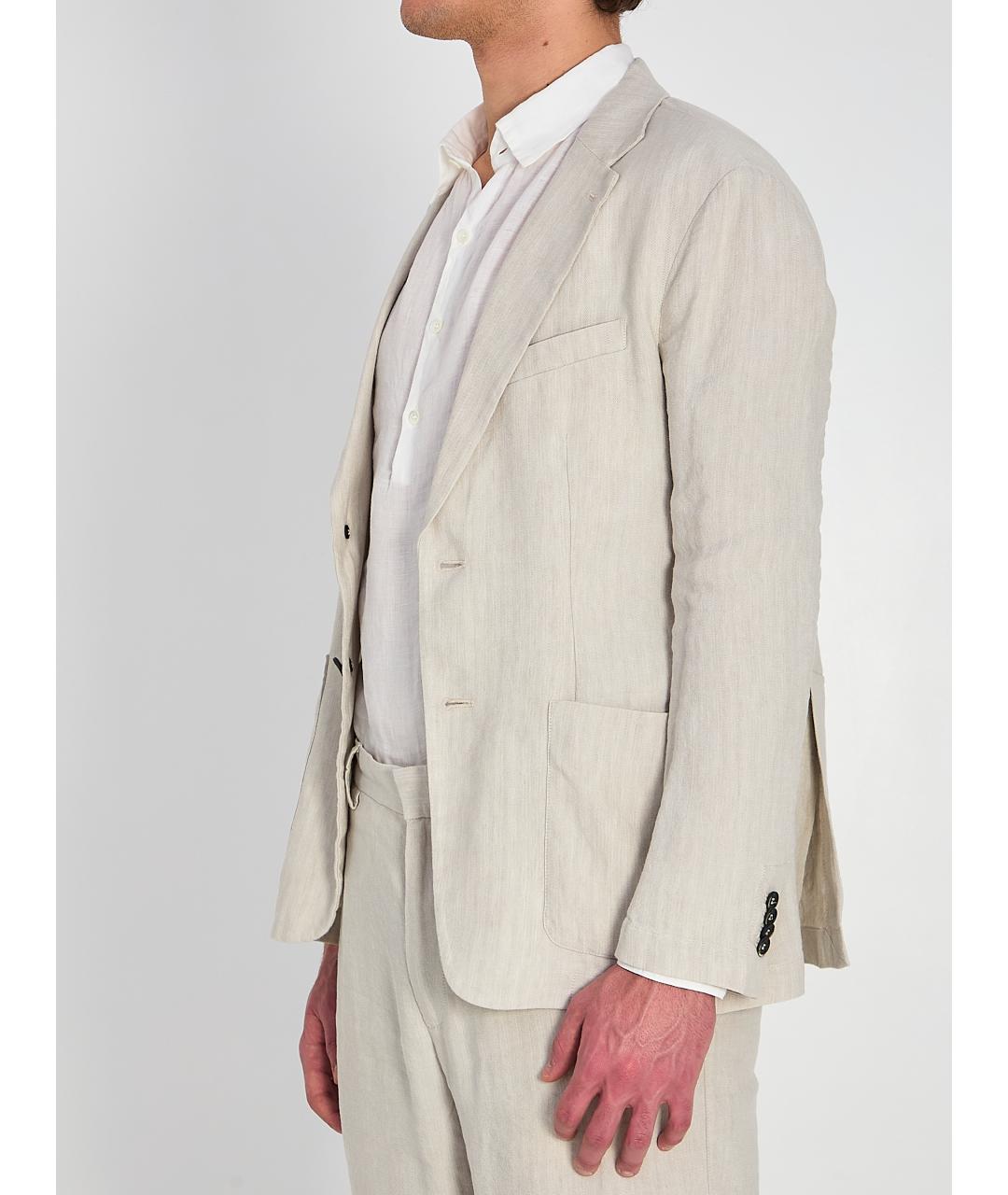 BARENA Бежевый льняной пиджак, фото 2