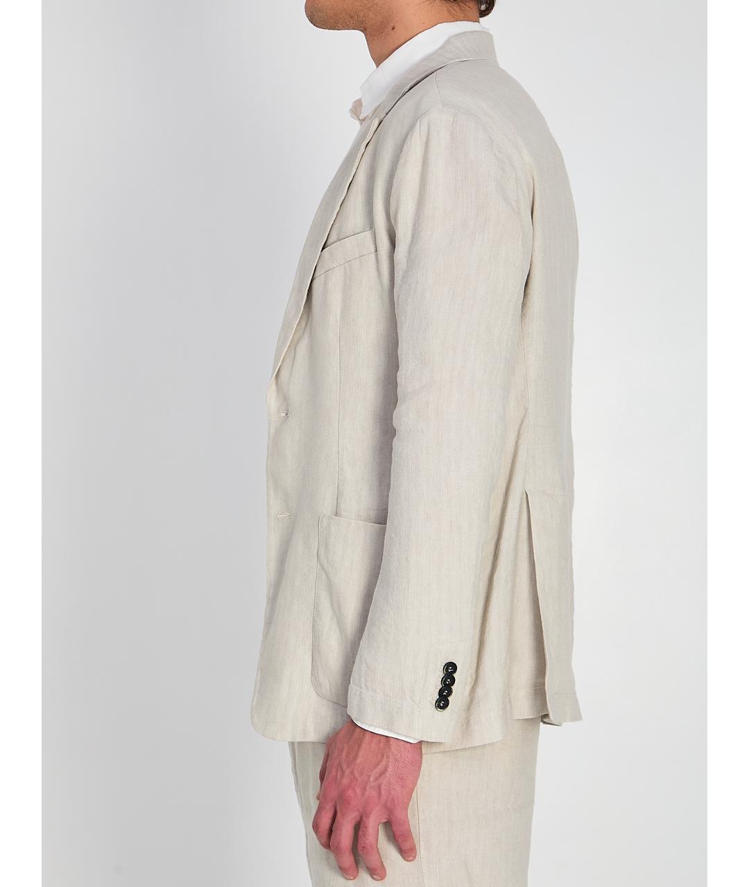 BARENA Бежевый льняной пиджак, фото 3