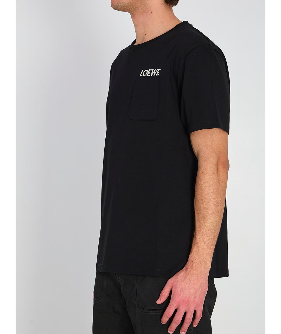 LOEWE Черная хлопковая футболка, фото 3