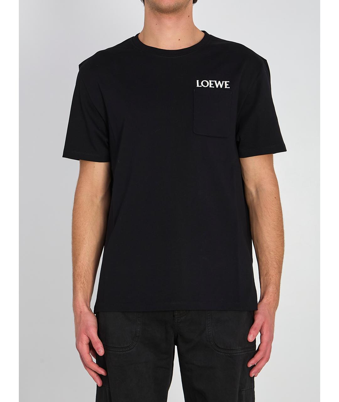 LOEWE Черная хлопковая футболка, фото 2