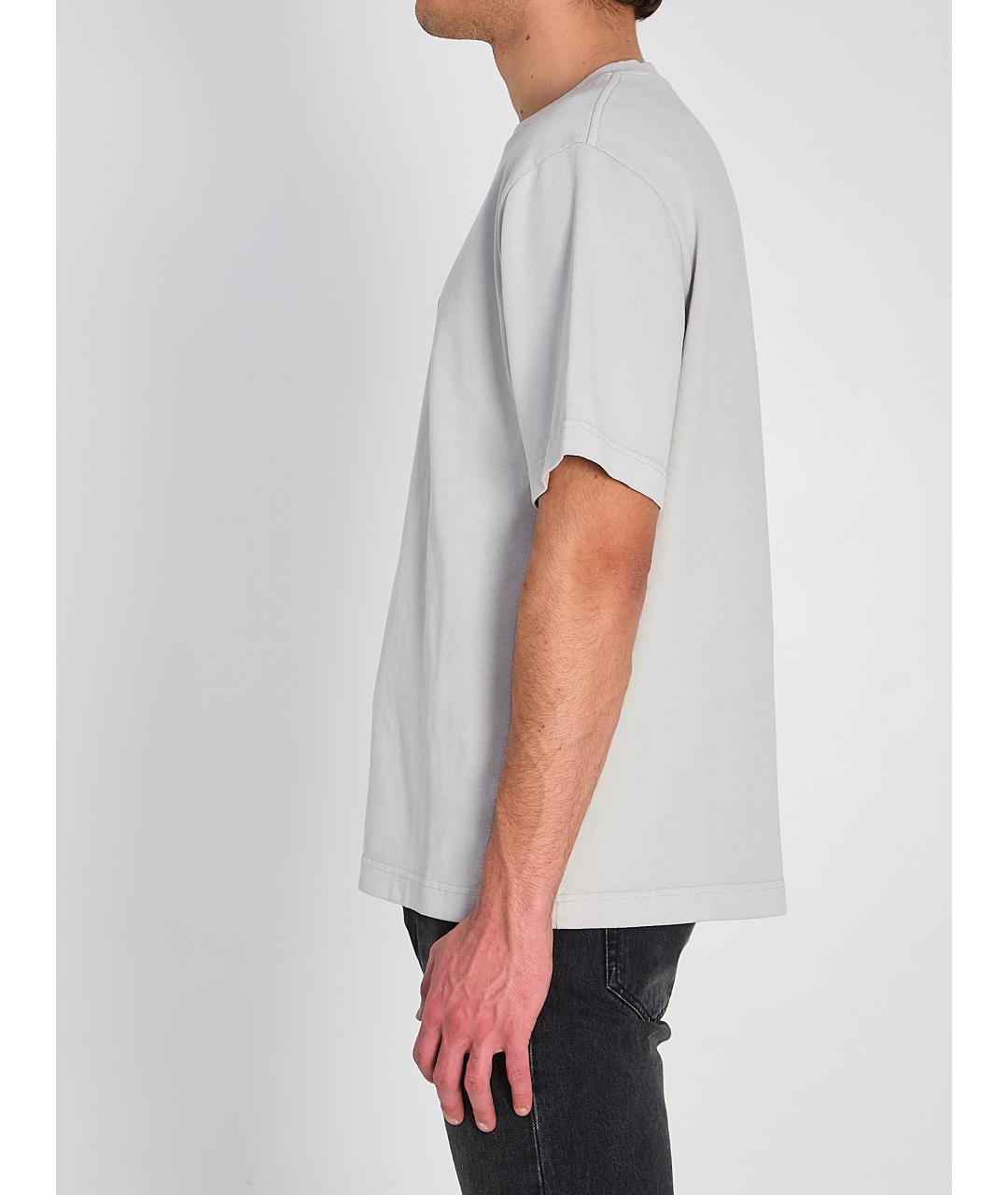 JACQUEMUS Серая хлопковая футболка, фото 3