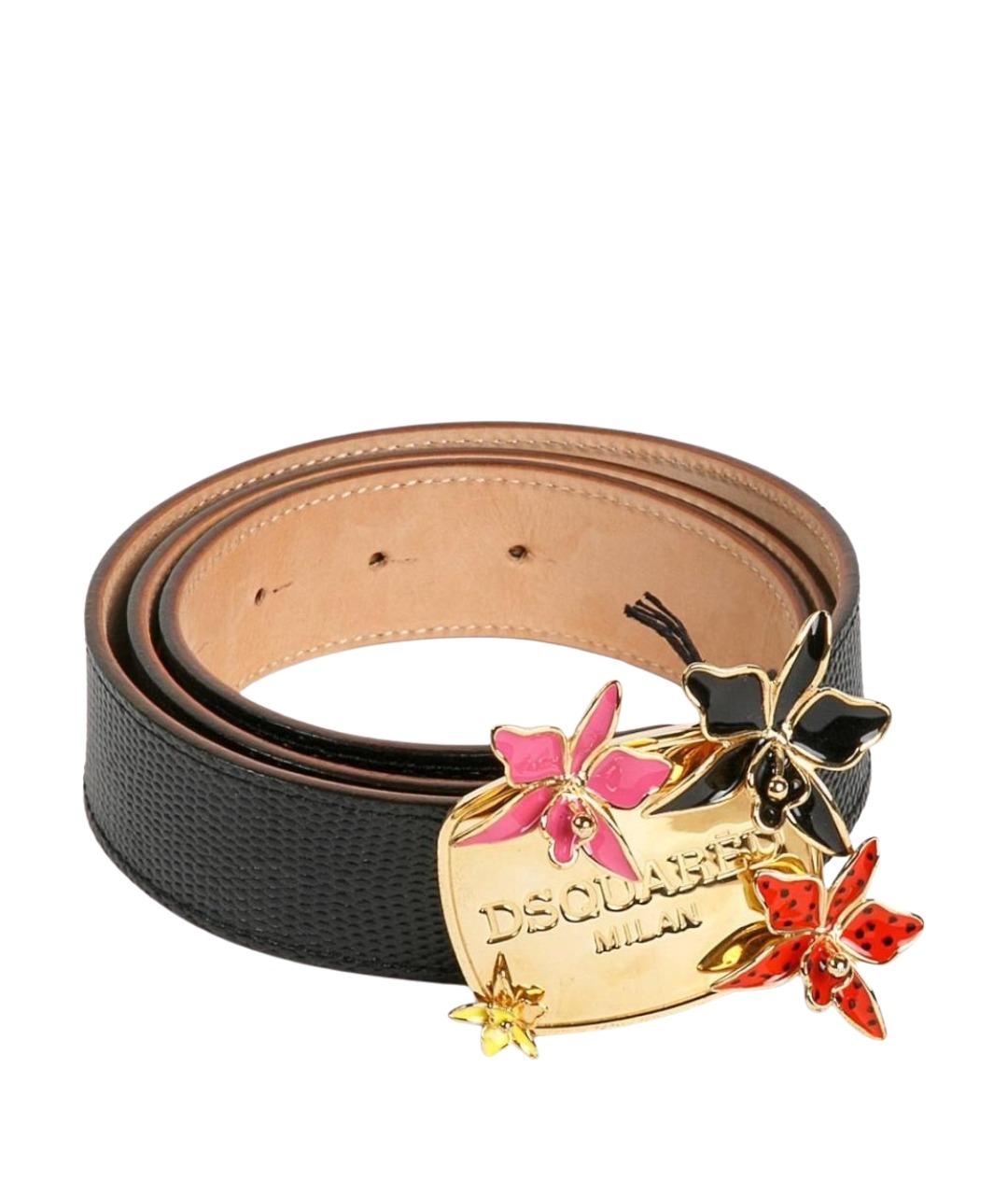 DSQUARED2 Черный кожаный ремень, фото 1