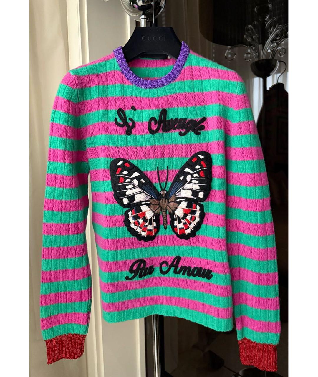 GUCCI Мульти кашемировый джемпер / свитер, фото 7