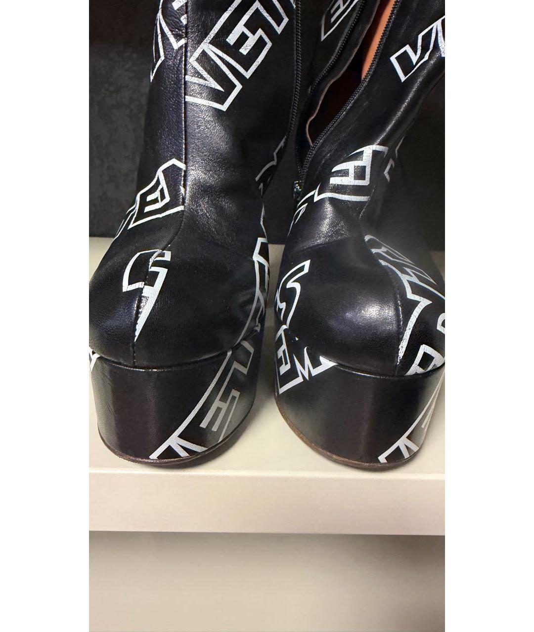 VETEMENTS Черные кожаные полусапоги, фото 2