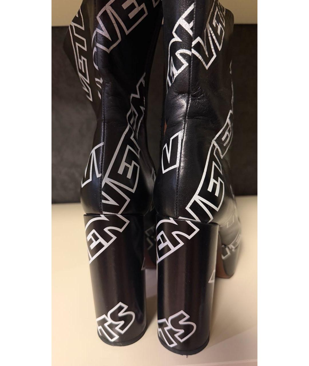 VETEMENTS Черные кожаные полусапоги, фото 4