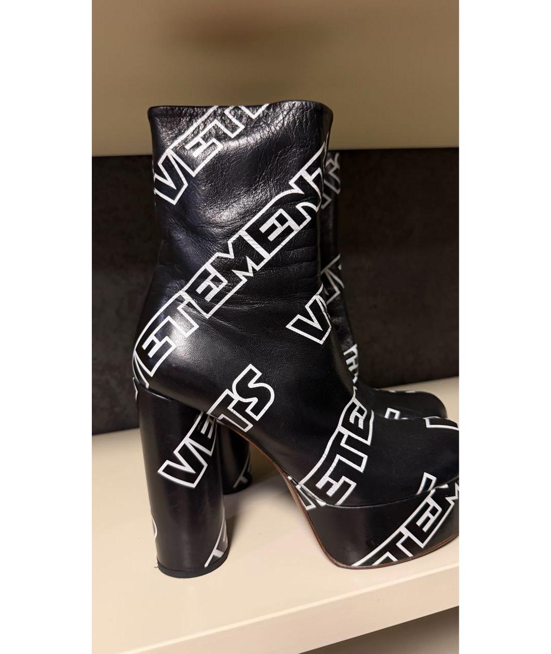VETEMENTS Черные кожаные полусапоги, фото 6