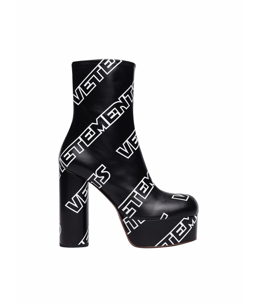 VETEMENTS Черные кожаные полусапоги, фото 1