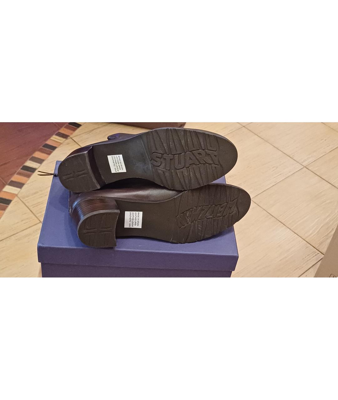 STUART WEITZMAN Коричневые кожаные ботинки, фото 4