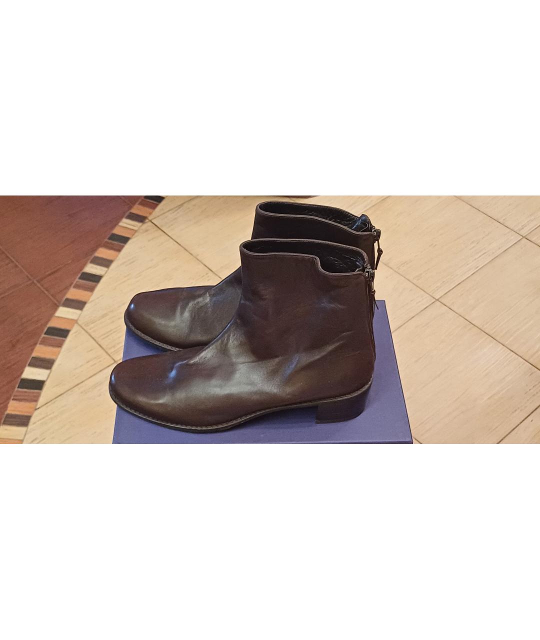 STUART WEITZMAN Коричневые кожаные ботинки, фото 6