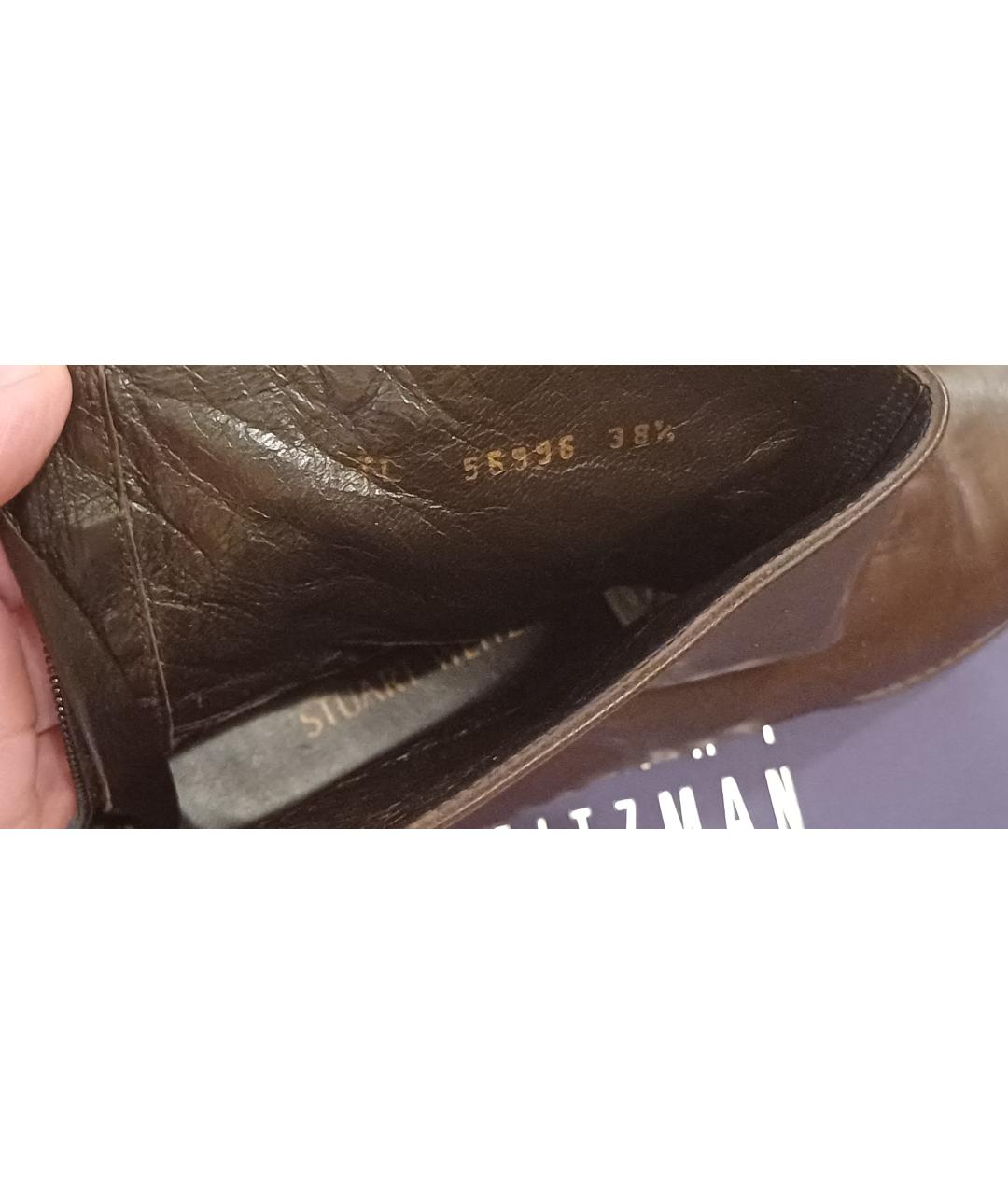 STUART WEITZMAN Коричневые кожаные ботинки, фото 7