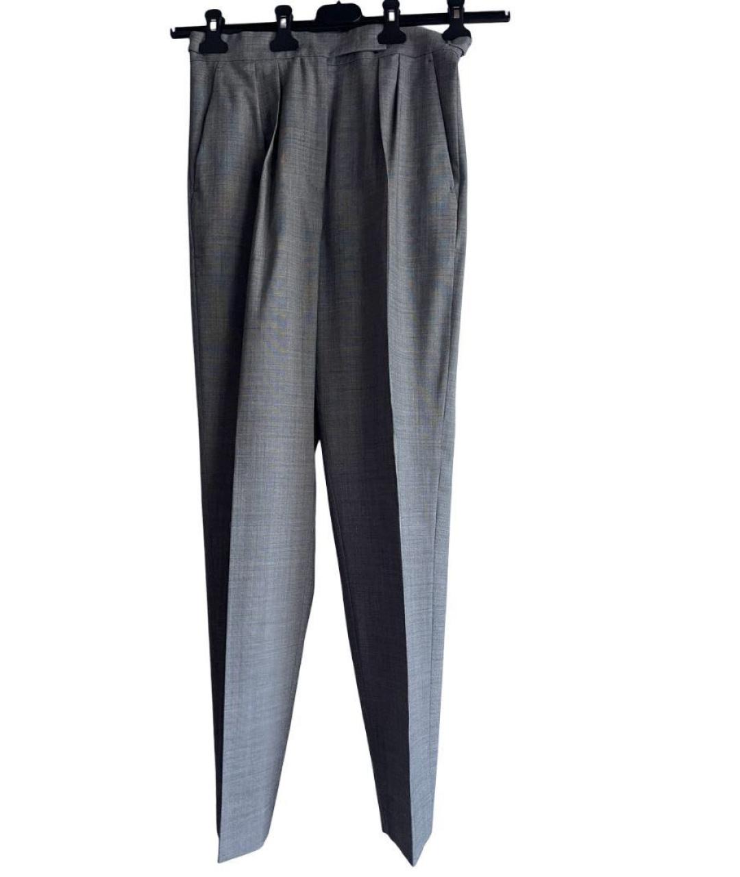 MAX MARA Серые шерстяные брюки узкие, фото 6