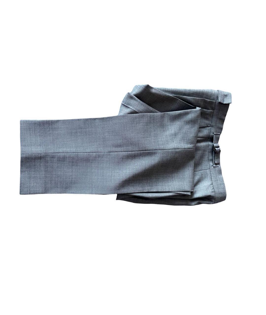 MAX MARA Серые шерстяные брюки узкие, фото 5