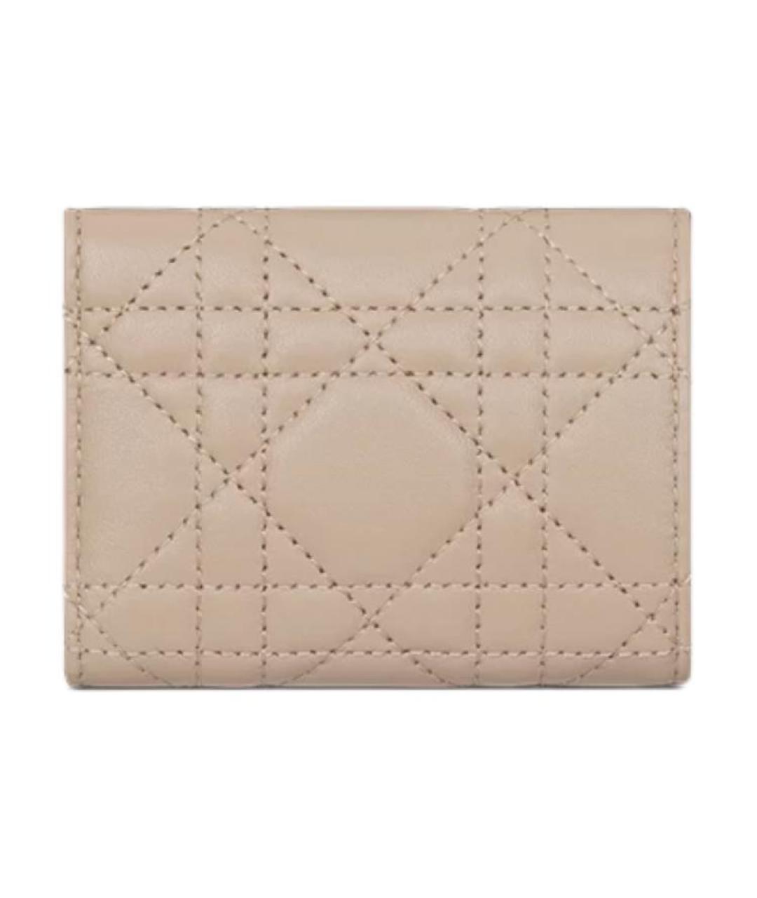 CHRISTIAN DIOR Бежевый кожаный кошелек, фото 3